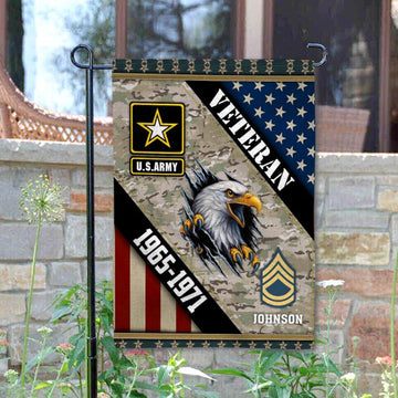 Joycorners Custom Proud US Veteran Patriotic Garden Flag