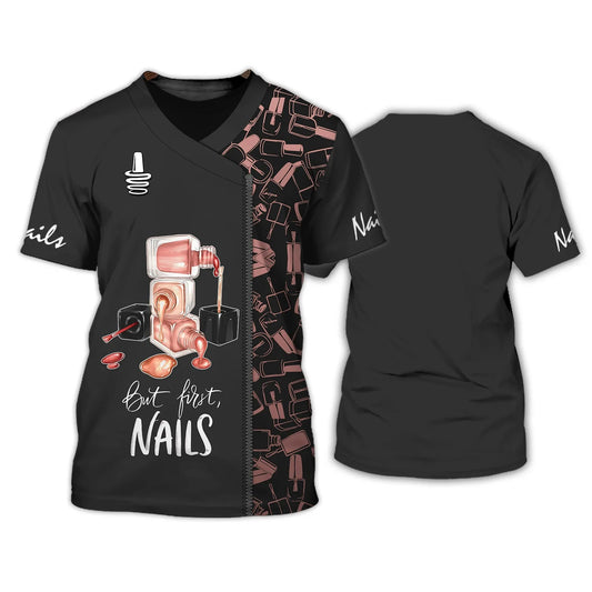 Nails - Personalized Name Gift for Nails Lovers, Nails Salon Uniform 3D Shirt