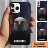 American Eagle Wooden Flag Patriotic Personalized Phone Case