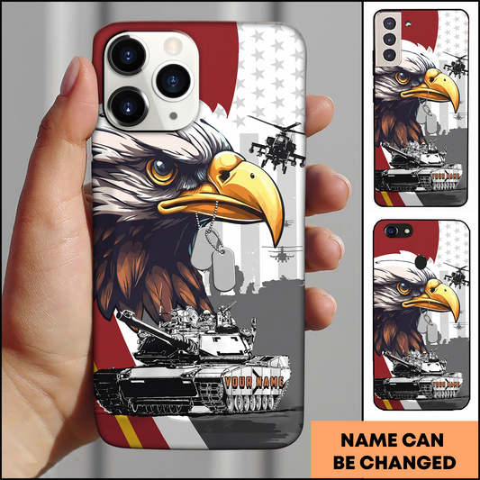 American Eagle Military Tank Patriotic Personalized Phone Case