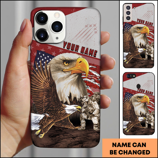American Eagle Frontline Strength Patriotic Personalized Phone Case