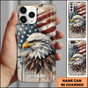 American Eagle Watercolor Flag Patriotic Personalized Phone Case