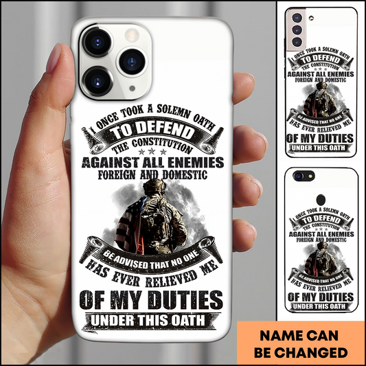 Defend The Constitution American Soldier Patriotic Phone Case