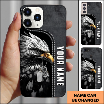 American Eagle Dog Tag Honor Patriotic Personalized Phone Case