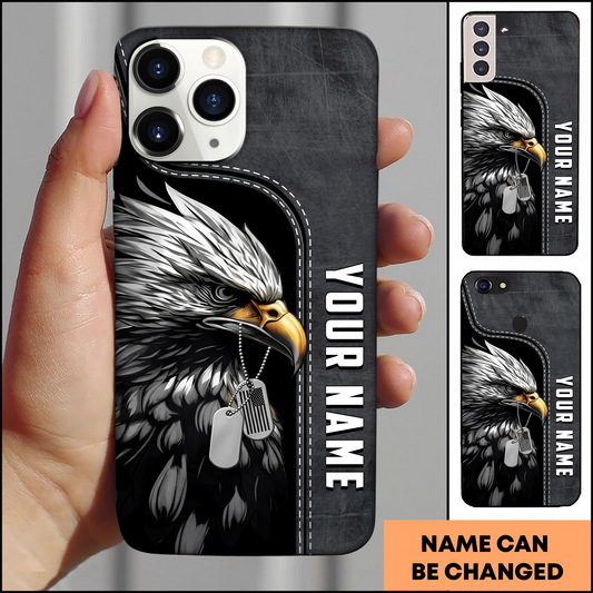 American Eagle Dog Tag Honor Patriotic Personalized Phone Case