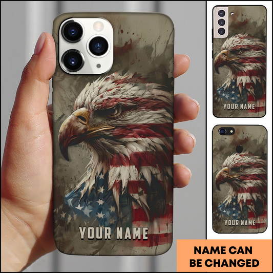 American Eagle Portrait Grit Patriotic Personalized Phone Case