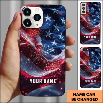 American Fireworks Flag Freedom Patriotic Personalized Phone Case