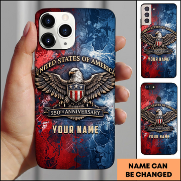 American Eagle Shield 250th Anniversary Personalized Phone Case