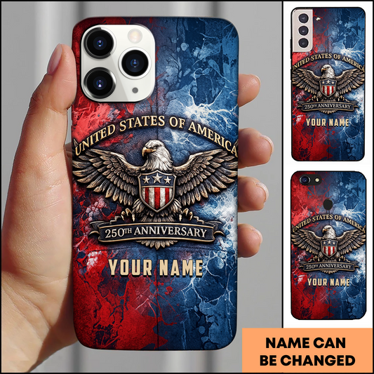 American Eagle Shield 250th Anniversary Personalized Phone Case
