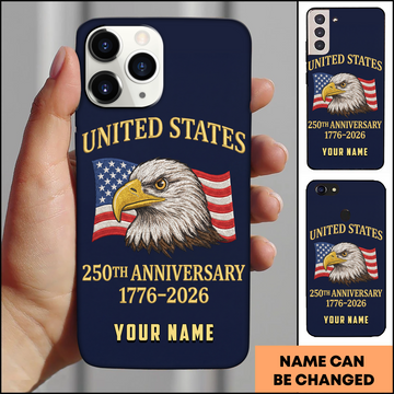 United States Eagle Emblem 250th Anniversary Personalized Phone Case