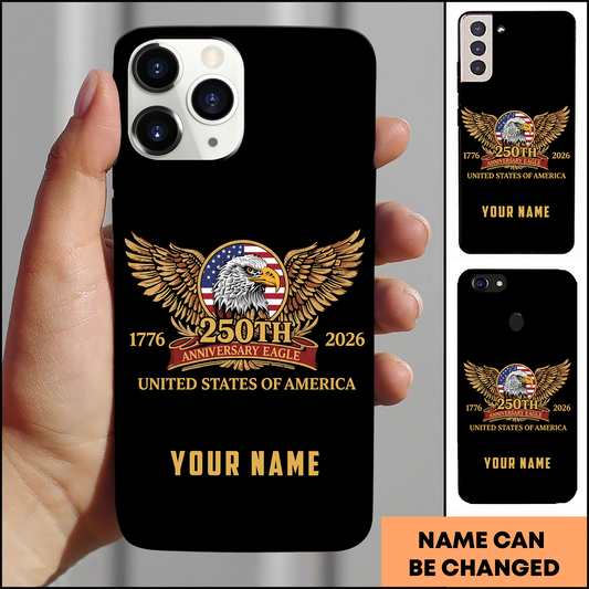 American Eagle Crest 250th Anniversary Personalized Phone Case