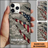 Digital Camo Ripped Flag Patriotic Personalized Phone Case