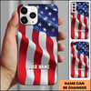Waving USA Flag Satin Texture Personalized Phone Case