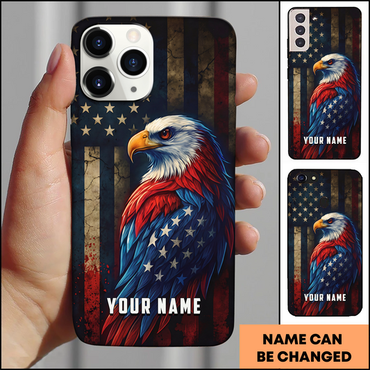 Grunge American Eagle Stars And Stripes Personalized Phone Case