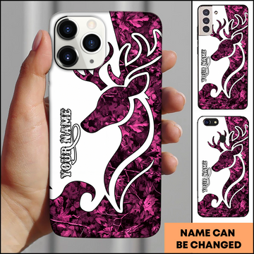 Joycorner Personalized Rosewood Antler Silhouette Phone Case
