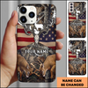 Joycorner Personalized Deer Skull American Flag Phone Case