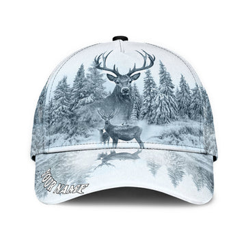 Joycorners Personalized Name White Deer Hunting Classic Cap HM27