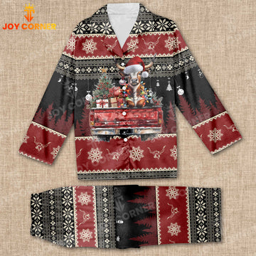 Joycorners Texas Longhorn On Truck Christmas Pattern 3D Pajamas