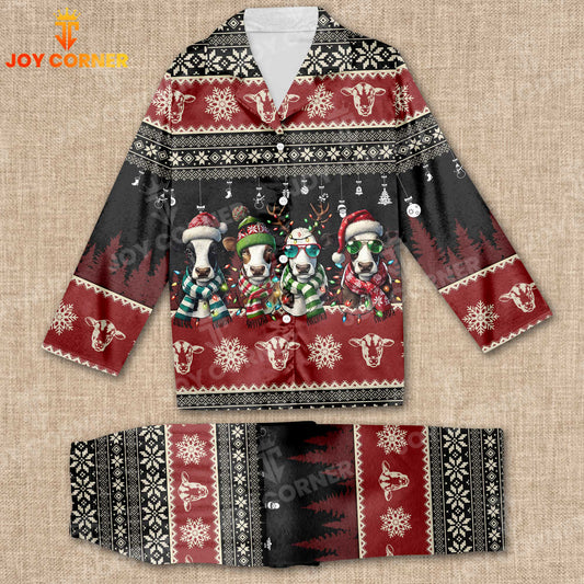 Joycorners Cattles On Truck Christmas Pattern 3D Pajamas