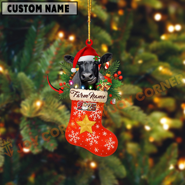 Joycorners Personalized Black Angus Christmas Stocking Ornament