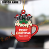 Joycorners Personalized Black Angus Merry Christmas Farm Mug Ornament