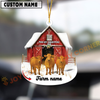Joycorners Personalized Brahman Moo-ry Christmas Barn Acrylic Ornament