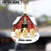 Joycorners Personalized Charolais Moo-ry Christmas Barn Acrylic Ornament