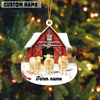 Joycorners Personalized Charolais Moo-ry Christmas Barn Acrylic Ornament