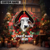 Joycorners Personalized Farm Name Merry Brahman Farm Plaid Ornament