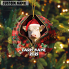 Joycorners Personalized Farm Name Merry Hereford Farm Plaid Ornament