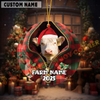 Joycorners Personalized Farm Name Merry Hereford Farm Plaid Ornament