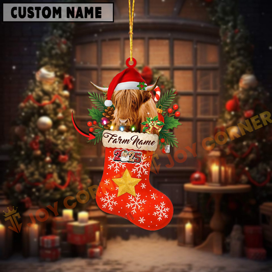 Joycorners Personalized Highland Christmas Stocking Ornament