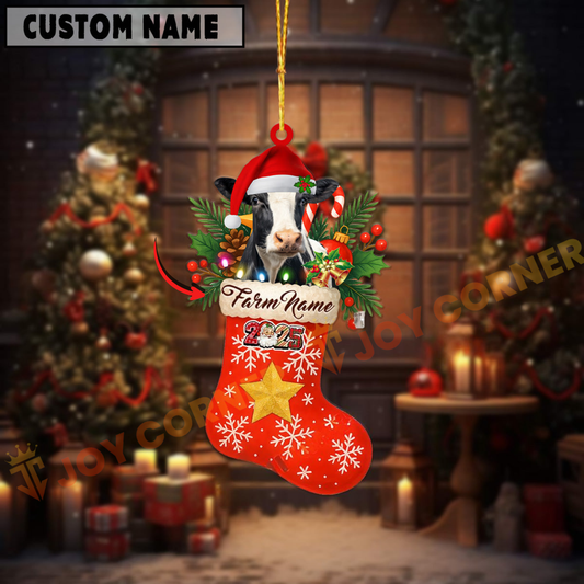 Joycorners Personalized Holstein Christmas Stocking Ornament