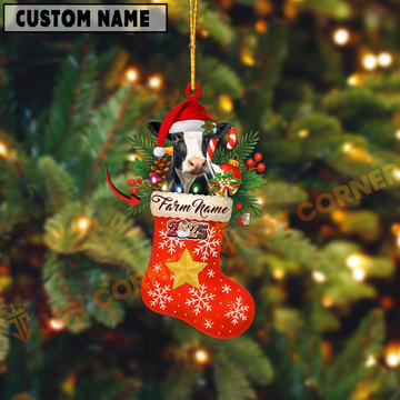 Joycorners Personalized Holstein Christmas Stocking Ornament