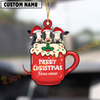 Joycorners Personalized Holstein Merry Christmas Farm Mug Ornament
