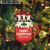 Joycorners Personalized Holstein Merry Christmas Farm Mug Ornament