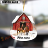 Joycorners Personalized Horse Moo-ry Christmas Barn Acrylic Ornament