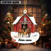Joycorners Personalized Horse Moo-ry Christmas Barn Acrylic Ornament