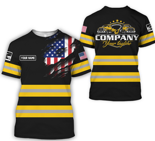 Joycorners Custom Name Yellow Shirt for Husband, Truck Driver, Long Haul CDL Gift, Diesel Mechanic Shirt, Apparel Trucker PT2609