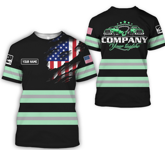 Joycorners Custom Name Seafoam Shirt for Husband, Truck Driver, Long Haul CDL Gift, Diesel Mechanic Shirt, Apparel Trucker PT2609