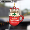 Joycorners Personalized Sheep Merry Christmas Farm Mug Ornament