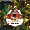 Joycorners Personalized Sheep Moo-ry Christmas Barn Acrylic Ornament