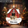Joycorners Personalized Sheep Moo-ry Christmas Barn Acrylic Ornament