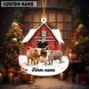 Joycorners Personalized Texas Long Horn Moo-ry Christmas Barn Acrylic Ornament