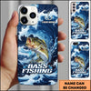 Joycorners Fishing Blue Water Wave Premium Style Sport Personalized Name Phone Case (8 Fish Species)