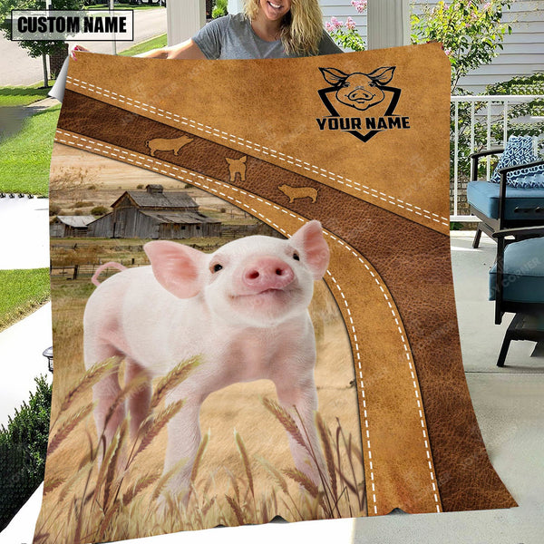 Joycorners Pig Brownie Custom Name Blanket Collection