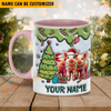 Joycorners Pig Christmas Personalized Name Two Tone Mug