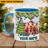 Joycorners Pig Christmas Personalized Name Two Tone Mug