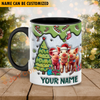 Joycorners Pig Christmas Personalized Name Two Tone Mug