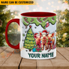 Joycorners Pig Christmas Personalized Name Two Tone Mug